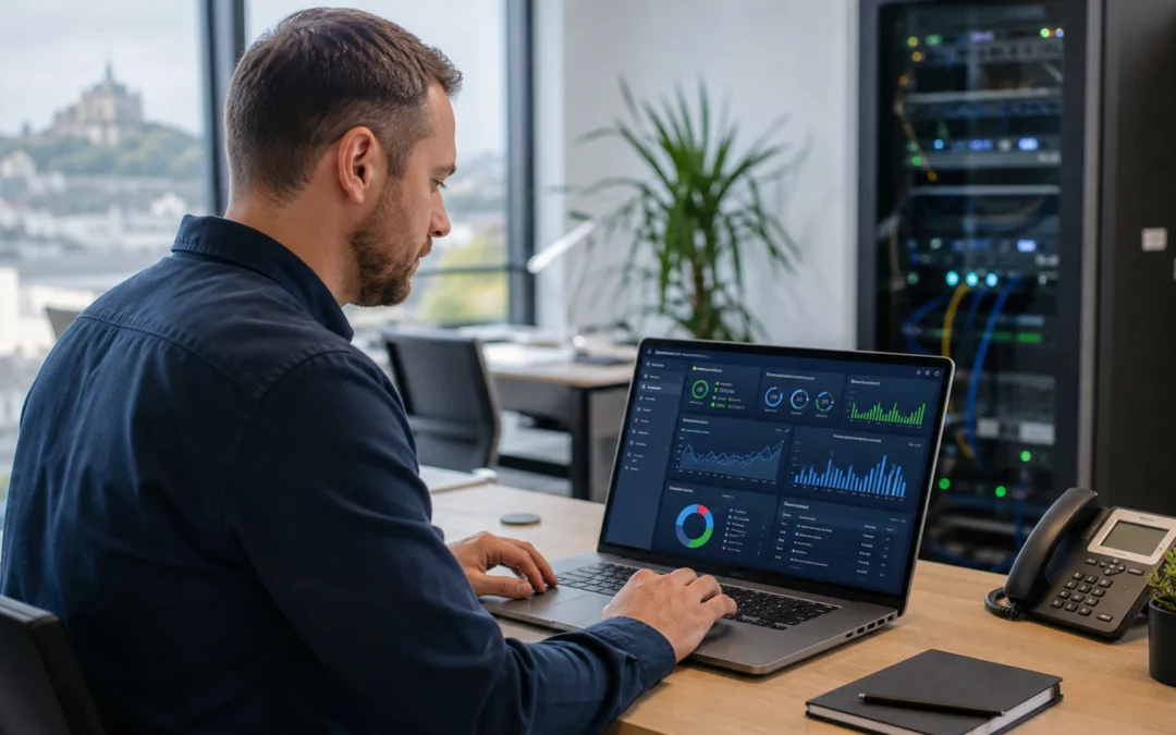 Technicien informatique assurant la maintenance du système informatique d’une PME dans l’Eure