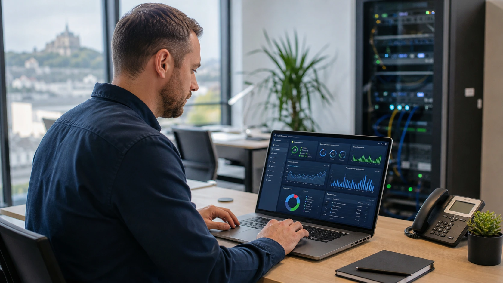 Technicien informatique assurant la maintenance du système informatique d’une PME dans l’Eure