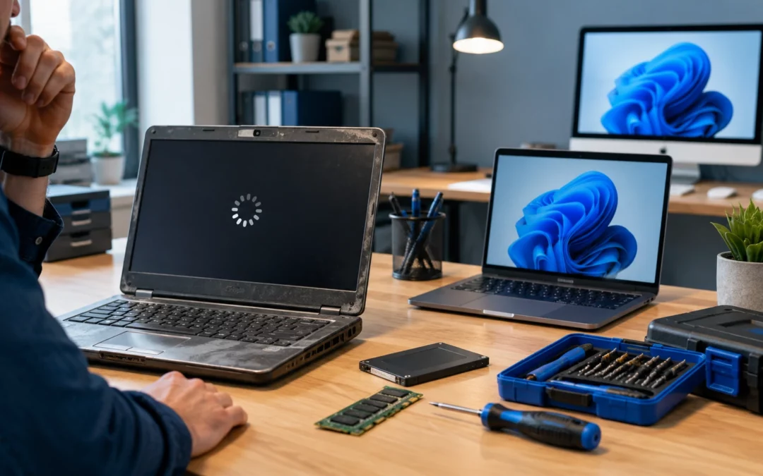 PC lent à diagnostiquer avant réparation ou remplacement