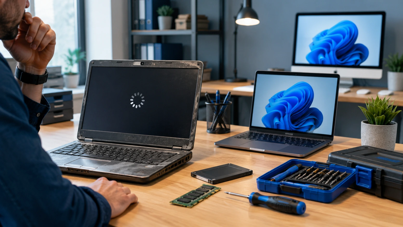PC lent à diagnostiquer avant réparation ou remplacement